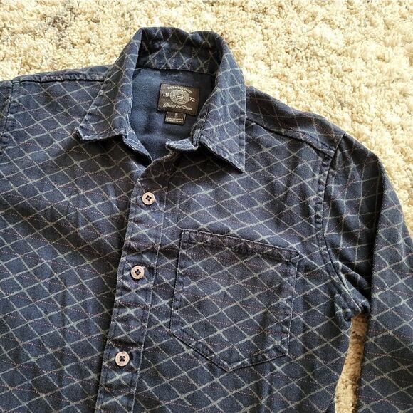 Living the Dream boys navy/grey long-sleeved button-down collard shirt - Picture 2 of 7